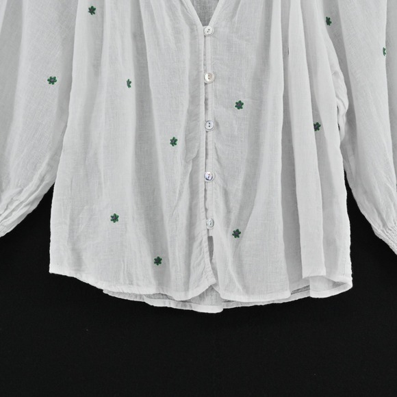 Rails Womens Mariah Embroidered Top Size XS Daisy Floral Linen Cottage Peasant - Picture 10 of 13